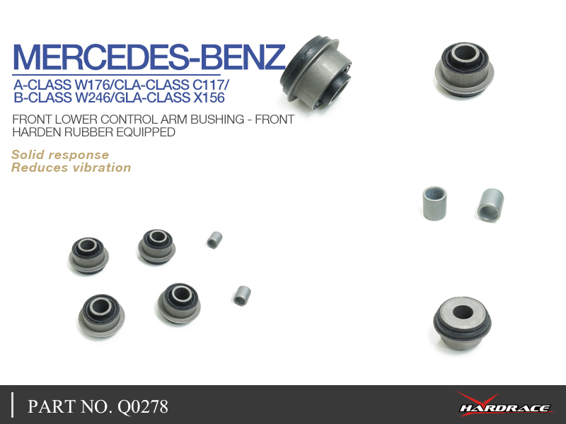 M. Benz A-CLASS W176 / CLA-CLASS C117 / B-Class W246 / GLA-CLASS x156 FRONT WISHBAR BUSHING - front (hard RUBBER) - 6PCS / SET