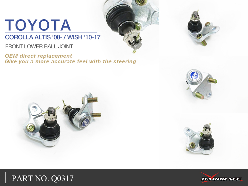 Toyota Corolla ALTIS \'08 - / WISH \'10 -17 Voor Onder FUSEEKOGEL, OE TYPE - 2PCS / SET