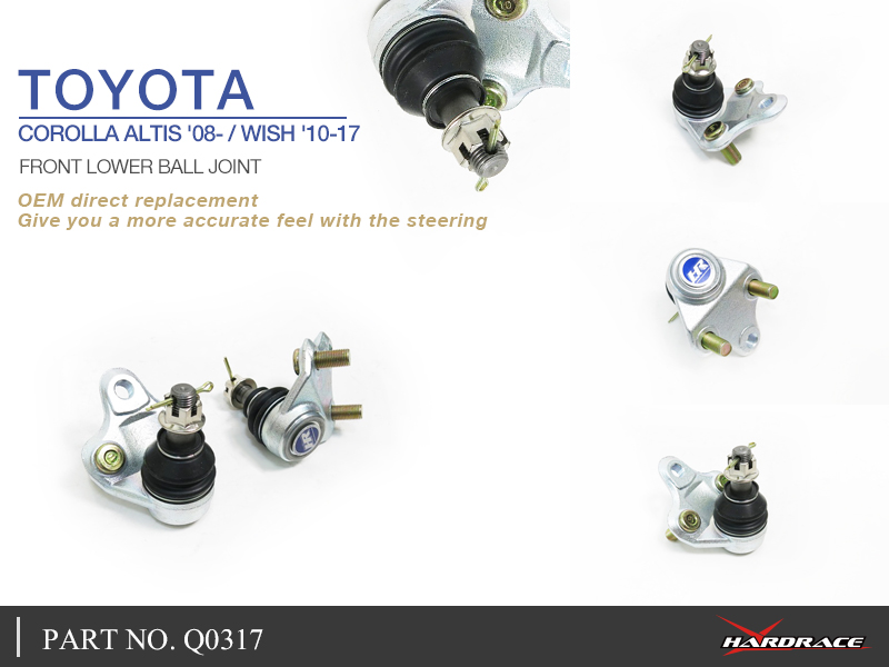 Toyota Corolla ALTIS '08 - / WISH '10 -17 Front Lower BALL JOINT, OE TYPE - 2PCS / SET