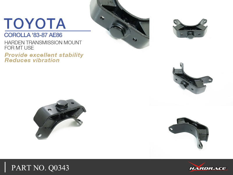 Toyota Corolla \'83 -87 AE86 hard TRANSMISSIE MOUNT - 1PCS / SET