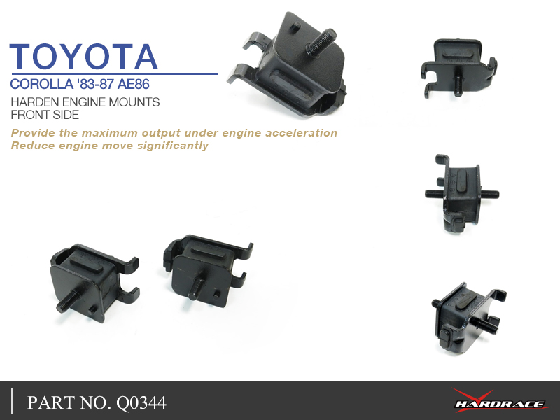Toyota Corolla '83 -87 AE86 hard motorsteunen - voor - 2PCS / SET