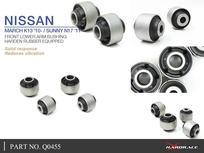 NISSAN Micra K13 '10 - / SUNNY N17 '11 - Voor Onder draagarm bus (hard rubber) - 4PCS / SET