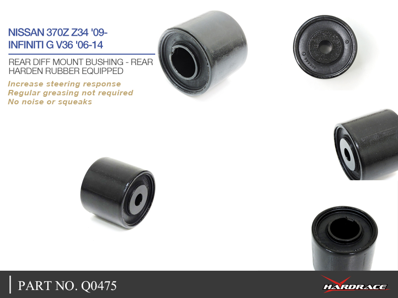 NISSAN 370Z Z34 '09 - / Infiniti G V36 '06 -14 achter DIFF MOUNT BUS - achter (hard rubber) 1PCS / SET