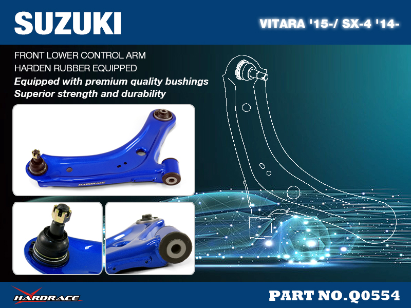 SUZUKI VITARA '15 - / SX-4 '14 - voor lagere controle draagarm (hard rubber) - 2PCS / SET