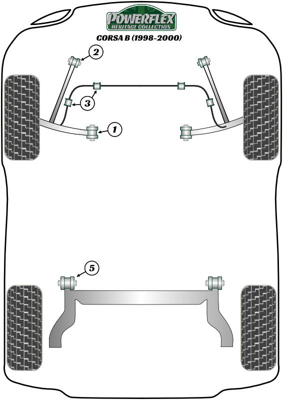 Voorste trekstang naar chassis Corsa Models, TIGRA MODELS, black