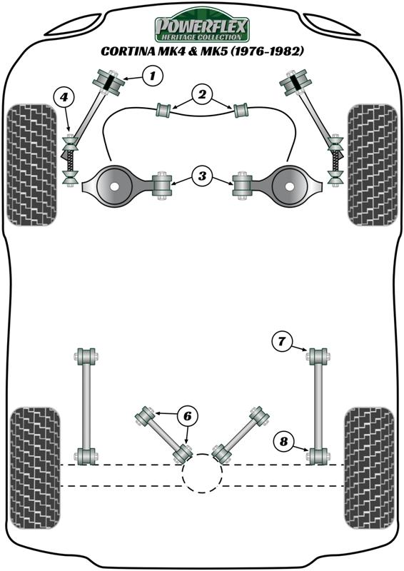 Front Anti Roll Bar Link Set Cortina Mk4,5, road