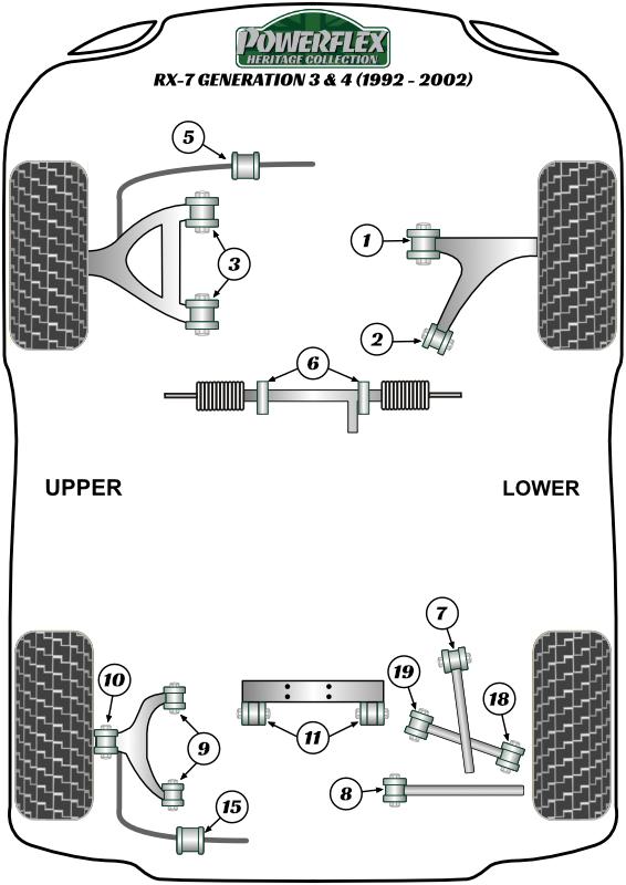 Rear Upper Arm Inner Bush RX-7 Gen 3 - FD3S, road