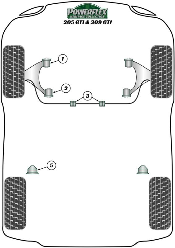 Anti Roll Bar Bush 22mm 205 GTi, 309 inc GTI, black