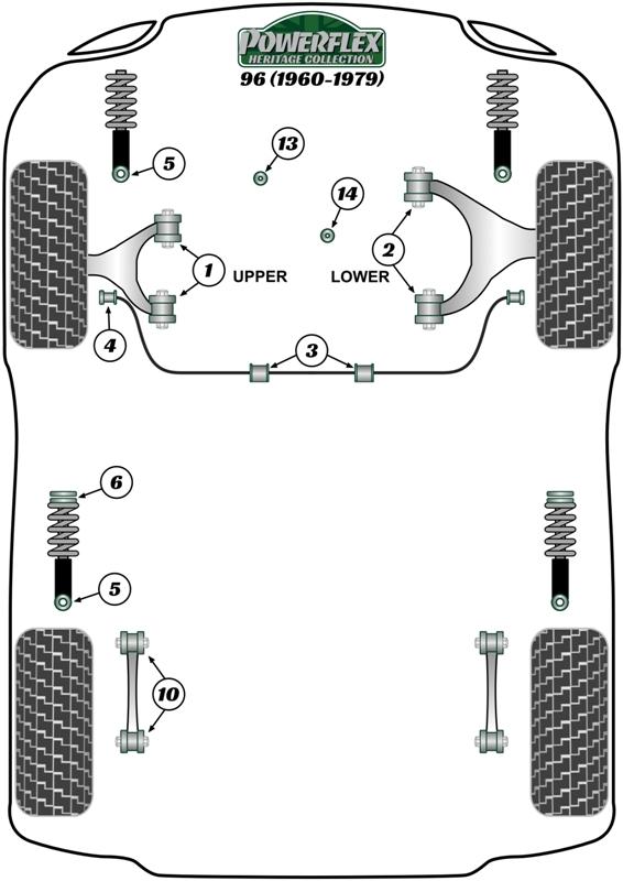 Montagebus stabilisatorstang voorzijde 12,7 mm 96, straat