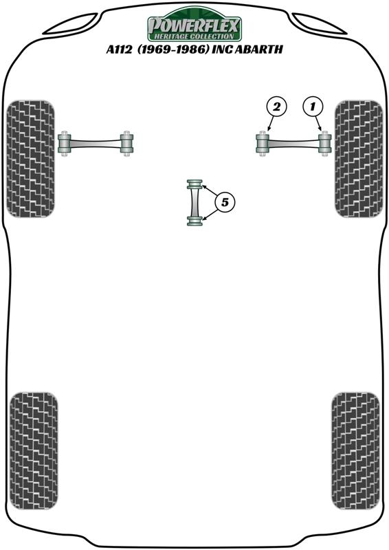 Motorstabilisatorbus A112 inc Abarth, black