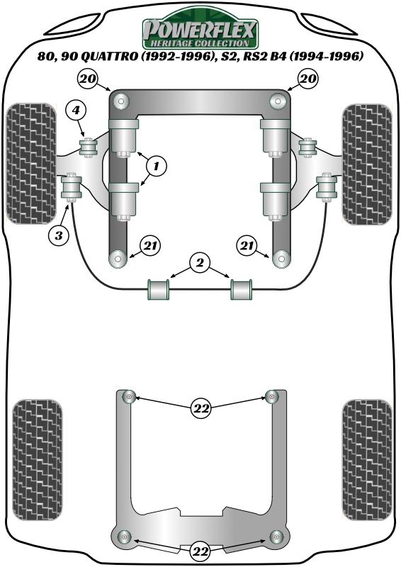 Rear Upper Arm Inner Bush (Cast Arm) 80 / 90 - inc S2/RS2 & Quattro, A4 / S4 / RS4, road