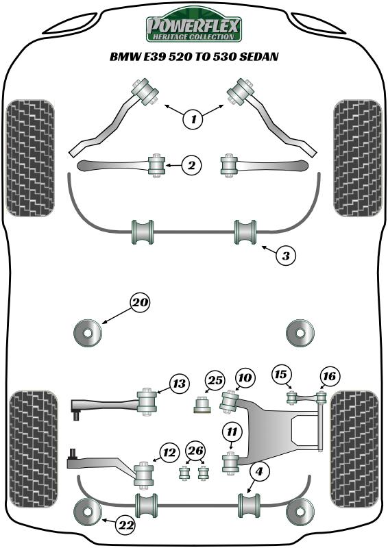 Achterdiff voorste montagebus 5 Series, 7 Series, Z Series, straat
