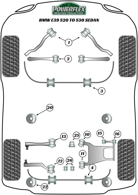 Rear Diff Front Mounting Bush 5 Series, black