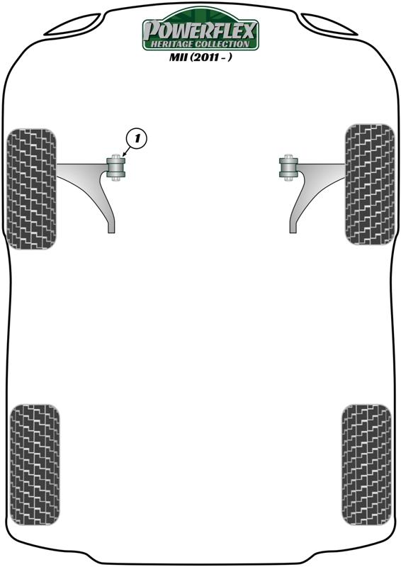 Lower Torque Mount Large Bush Insert (Motorsport) Mii, Citigo, Up! inc. GTI, black