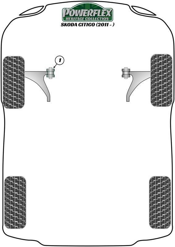 Lower Torque Mount Large Bush Insert (Standard) Citigo, Up! inc. GTI, road