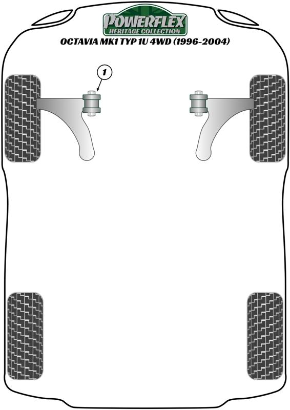 Voorste stabilisatorstangbus 19 mm Octavia, Bora Models, Golf, Jetta Models, heritage