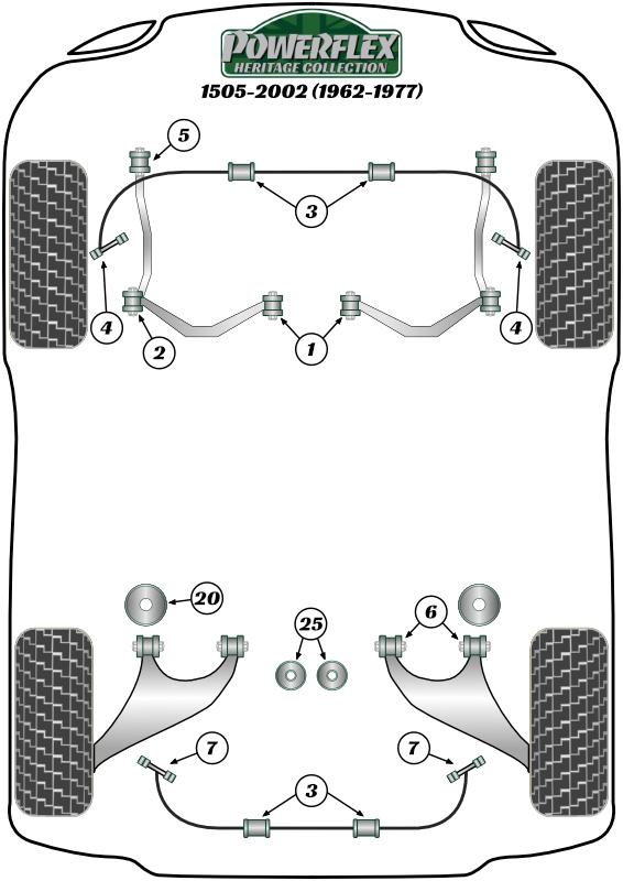 Rear Trailing Arm Bush 02 Series, 3 Series, 5 Series, E9 2.5CS - 3.0CSL, Z Series, road