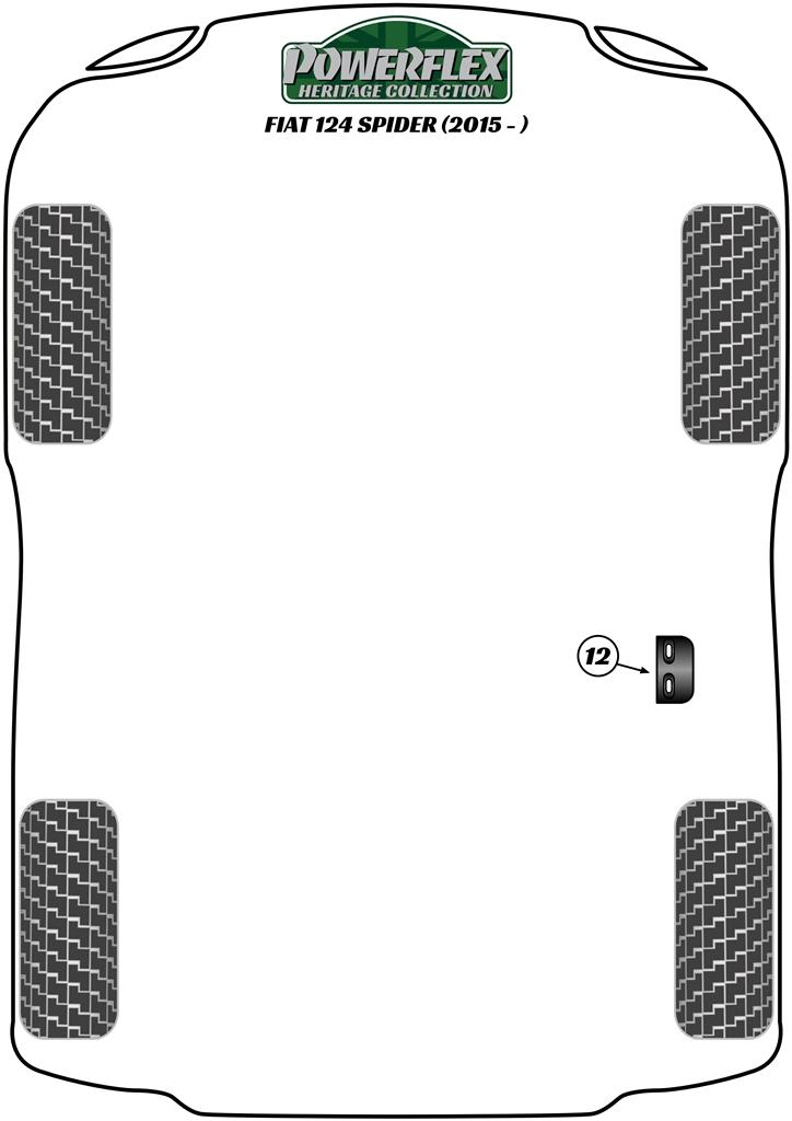 Achterste stabilisatorstangbus 124 Spider incl. Abarth, straat