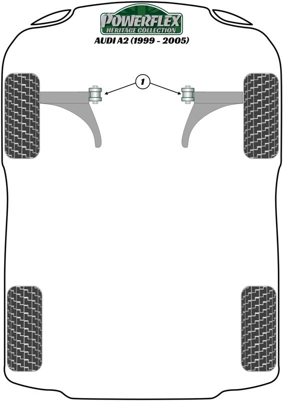 Front Wishbone Rear Bush A2, Cordoba Models, Ibiza Models, Fabia Models, Roomster Models, Fox, Polo, black