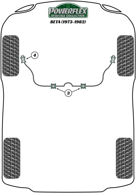 Front Anti Roll Bar Outer Bush 16mm Beta inc Volumex, black