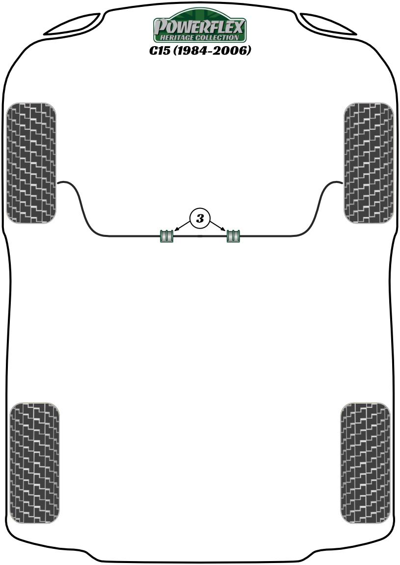 Anti Roll Bar Bush 23mm C15, 205 GTi, 309 inc GTI, heritage