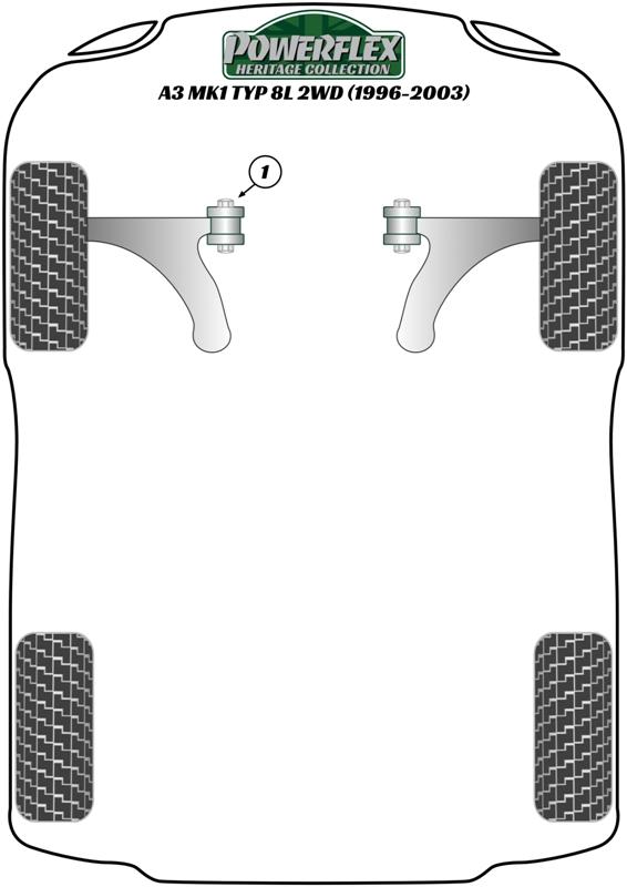 Voorste stabilisatorstangbevestiging 21 mm A3 / S3 / RS3, Leon Models, Toledo Models, Octavia, Beetle Models, Bora Models, Golf, Jetta Models, straat