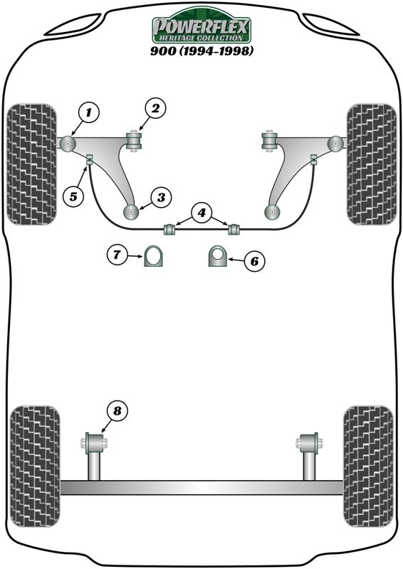 Front Track Control Arm Outer Bush 900, road