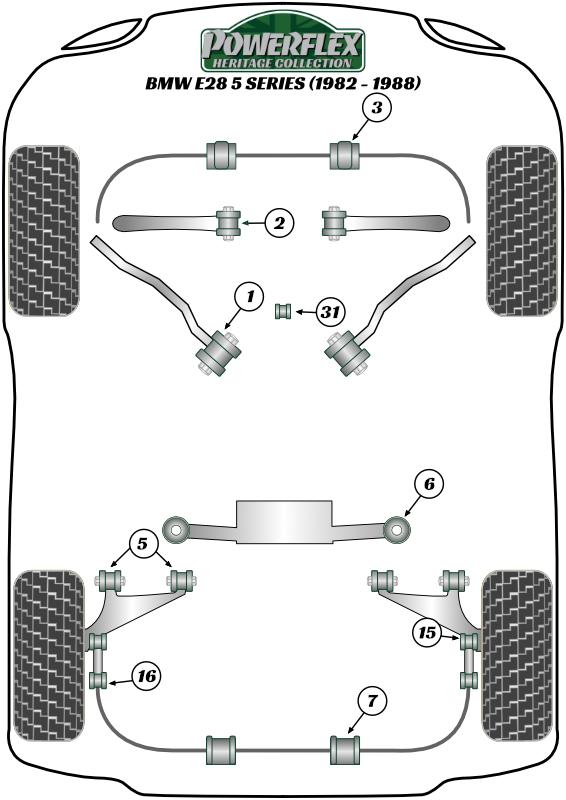 Achterste draagarmbus 5 Series, 6 Series, 7 Series, black