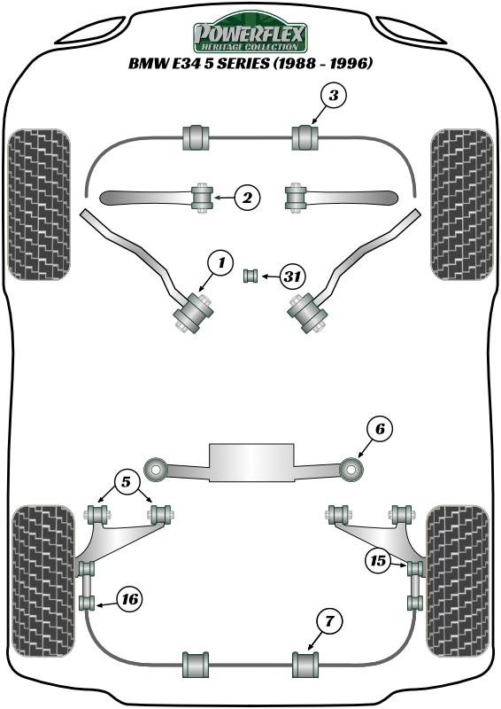 Rear Beam Mount Bush 5 Series, 7 Series, heritage