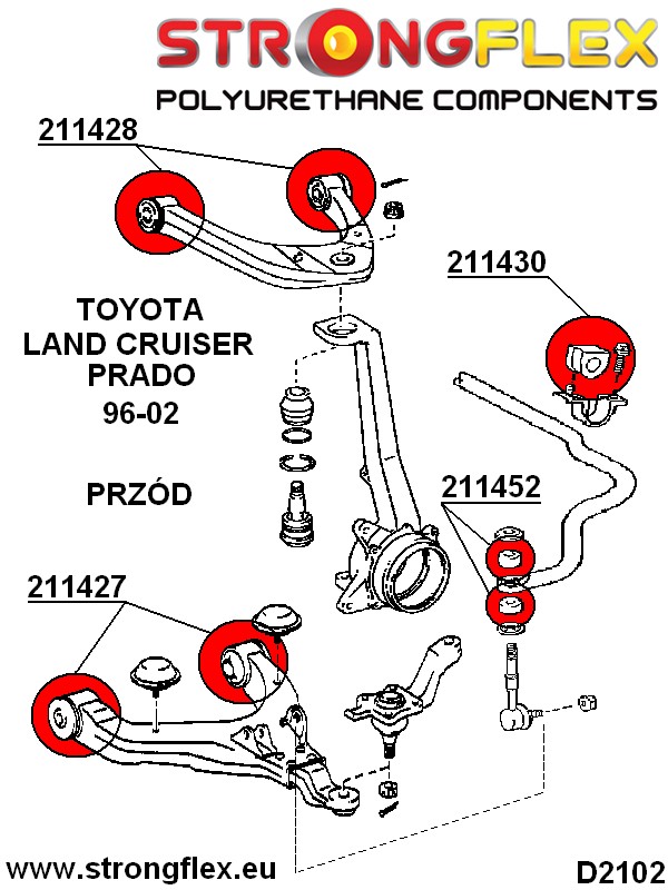 211430A: Front anti roll bar bush SPORT