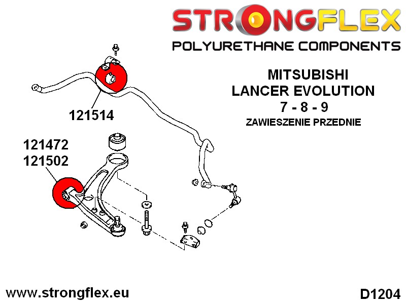 121472A: Front wishbone front bush 14mm SPORT