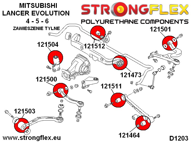 121500B: Rear suspension front arm bush