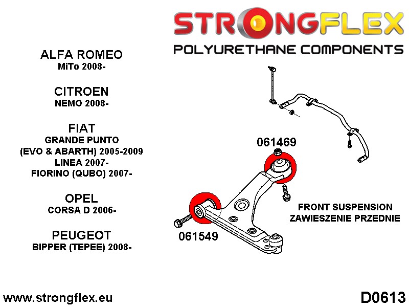 061549B: Front wishbone front bush