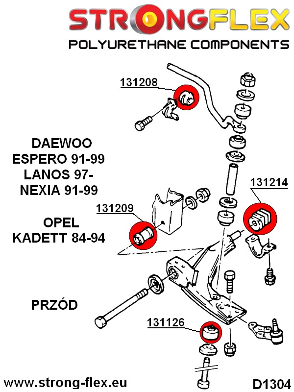 136059A: Front suspension bush kit SPORT