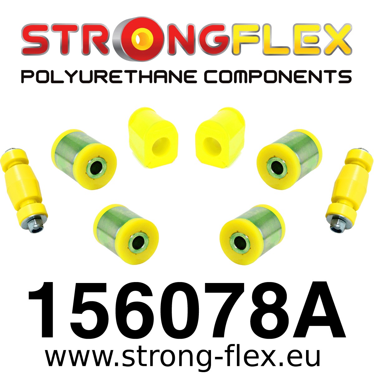 156078A: Front kit suspension polyurethane bushes SPORT
