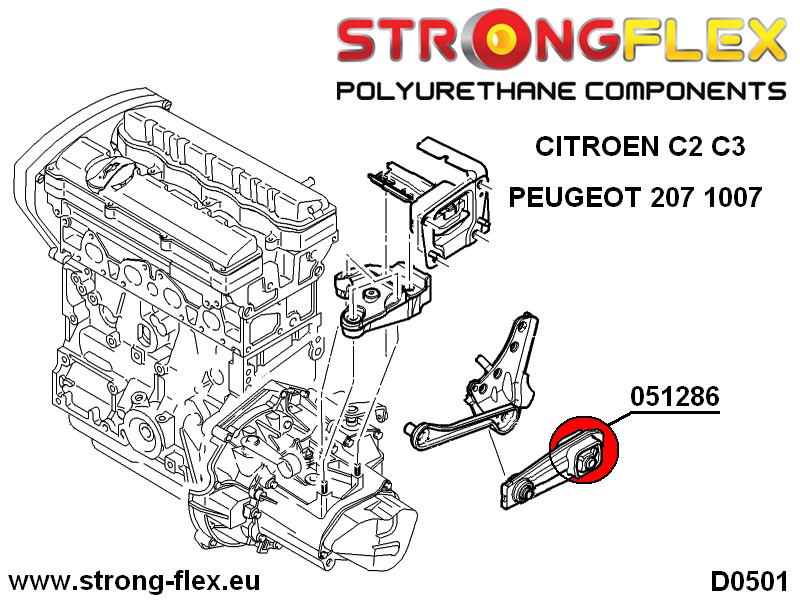 051286A: Engine mount rear lower inserts SPORT