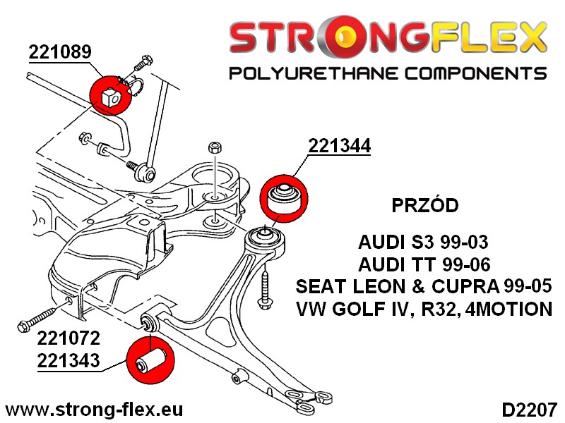 226086A: Front suspension bush kit SPORT