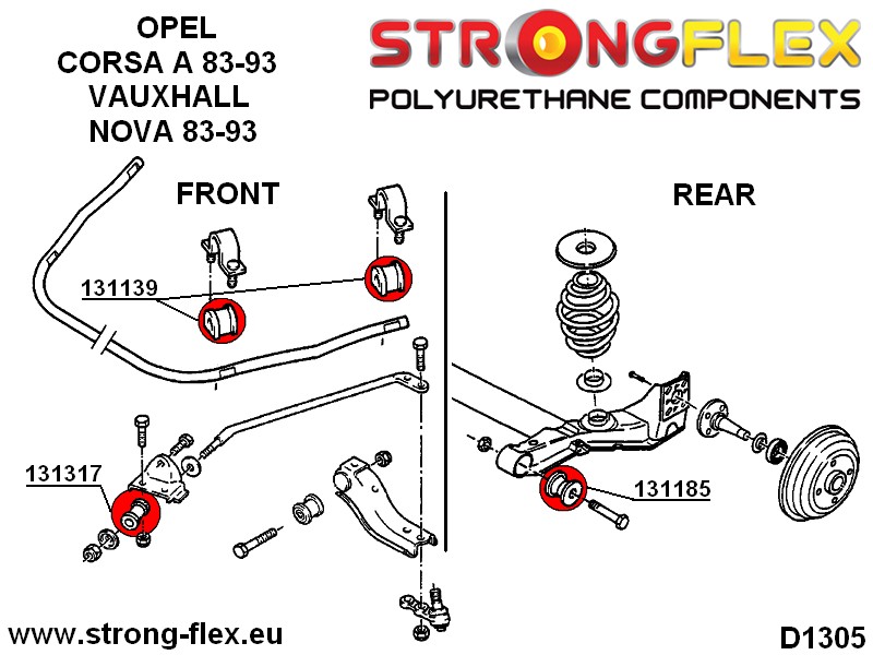 131317A: Front tie bar to chassis bush SPORT