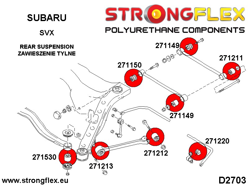 276050A: Rear suspension bush kit SPORT