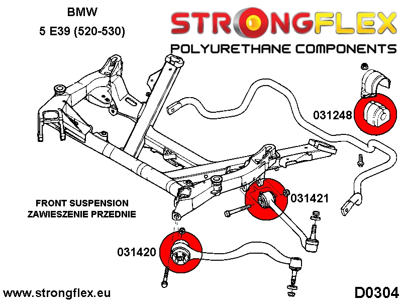 031420A: Front lower tie bar to chassis bush 58mm SPORT