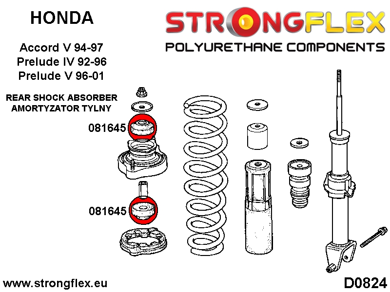 081645A: Rear shock absorber mount bush SPORT