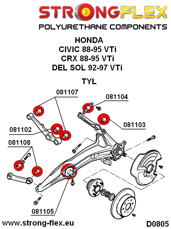 081102A: Rear lower shock mounting bush SPORT