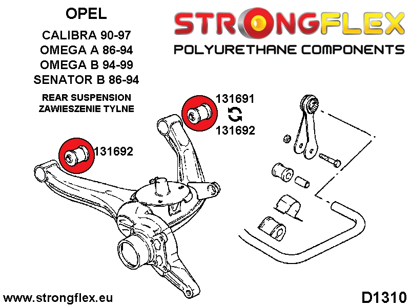 131692A: Rear trailing arm bush SPORT