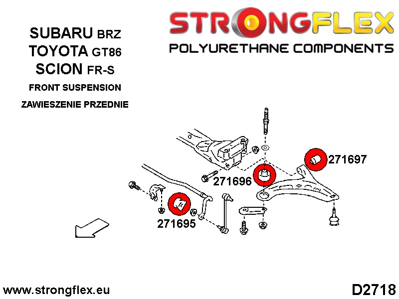 271697A: Front lower arm rear bush SPORT