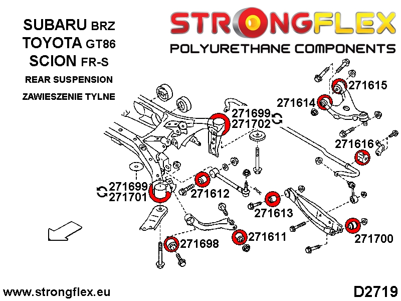 271698A: Rear trailing arm front bush SPORT