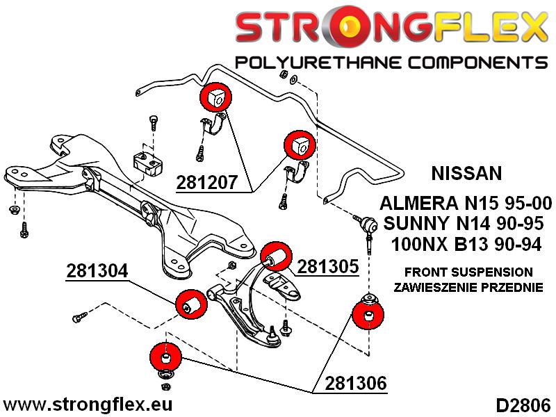 281304A: Front wishbone front bush SPORT