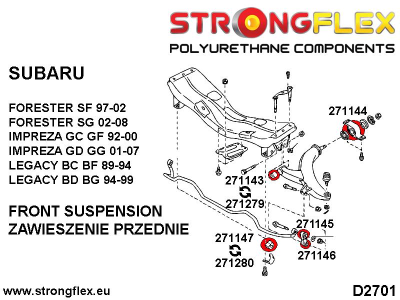 276034A: Front suspension bush kit SPORT