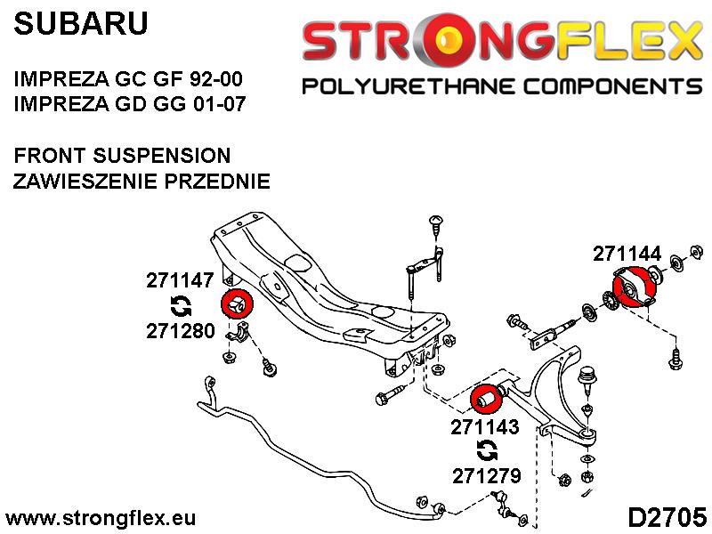 271279A: Front wishbone front bush 61mm SPORT