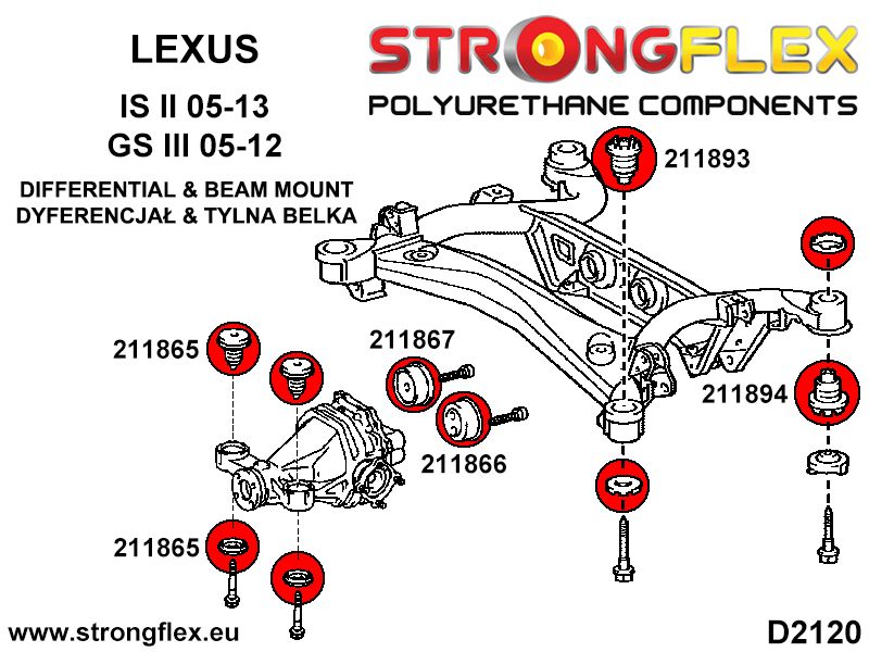 211865A: Rear diff mount - front bush SPORT