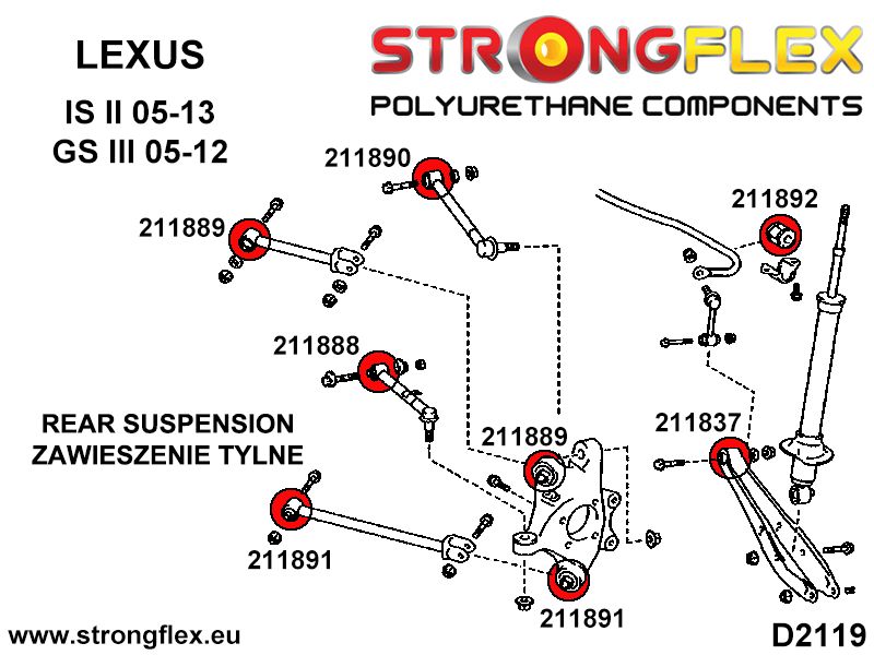 211890A: Achterste stangbus SPORT